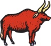 Stylized Red Bull Art Clip Art